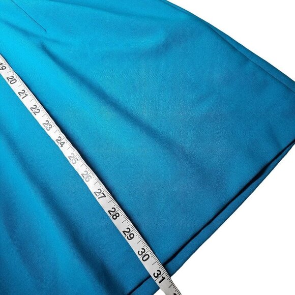 French Connection Whisper Ruth Ruffle Halter Neck Dress Mosaic BLue Women Size 8 - Picture 12 of 13